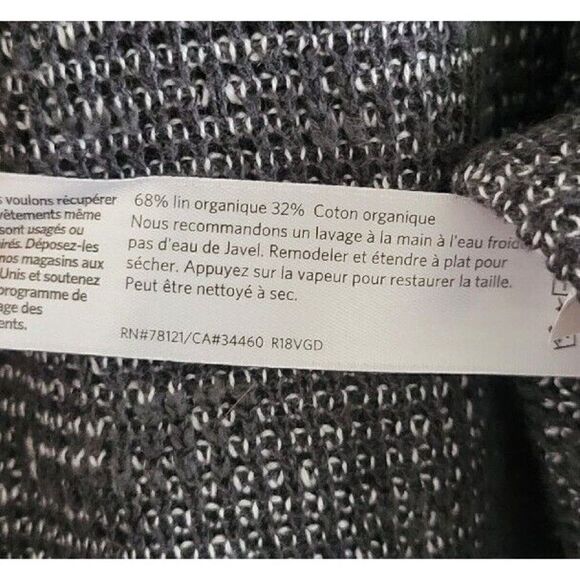 Eileen Fisher Linen Crochet V-neck Hooded Pullover Top Size XS - Picture 5 of 8